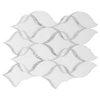 Ribbon: Carrara White And Thassos White 14X17 Waterjet Mosaic, 5 Sheets