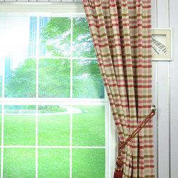 Paroo Cotton Blend Middle Check Double Pinch Pleat Curtains & Drapes - Curtains