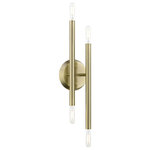 Livex Lighting - Soho 4 Light Antique Brass ADA Sconce - An iconic wall sconce, the Soho features an antique brass finish. Ideal for bathrooms, dining room settings or entryways, these space-aged inspired pieces are so versatile they can be incorporated into a variety of interiors.