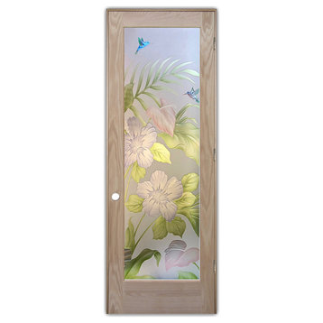 Interior Prehung Door or Interior Slab Door - Hibiscus Anthurium - Oak - 24"...