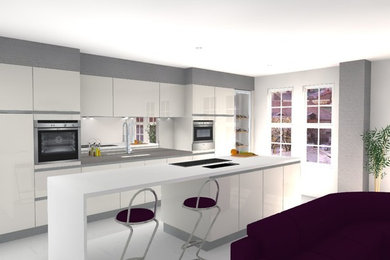 Inspiration for a medium sized modern kitchen in Hertfordshire.