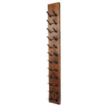 Vault Furntiure - Wood and Metal Wall Mount Wine Rack, 12 Bottle - Wall mounted Reclaimed Wood and Steel Wine rack. Prevents dry cork and Holds variety of bottle sizes.