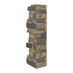 142-36-BRIGHTON WIDE STACKED STONE CORNER 36"H X 11"W X 1 1/4"D - Wall Panels