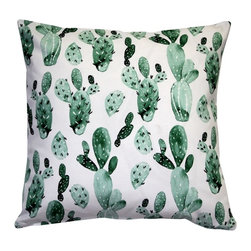 Pillow Decor - Pillow Decor Cactus Garden Throw Pillow, 20"x20" - Decorative Pillows