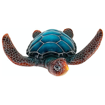 Medium Blue Sea Turtle Statue