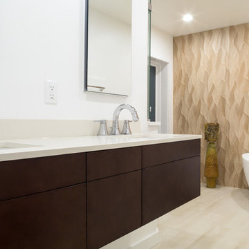 White Linen Quartz Bathroom Countertops