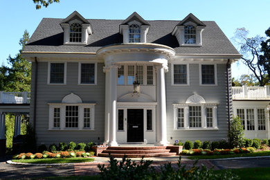 Elegant gray exterior home photo in New York