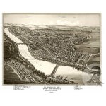 Ted's Vintage Art - Historic Apollo, PA Map 1896, Vintage Pennsylvania Art Print, 12"x18" - Ghosted image on final product not included