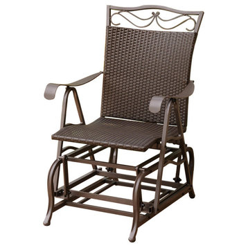 Valencia Resin Wicker/ Steel Glider Chair, Chocolate
