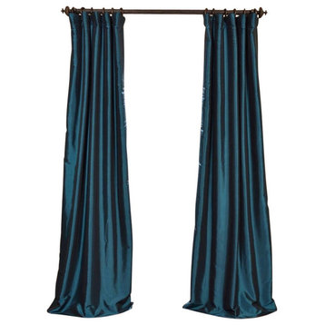 Meditteranean Blackout Faux Silk Taffeta Curtain Single Panel, 50"x108"