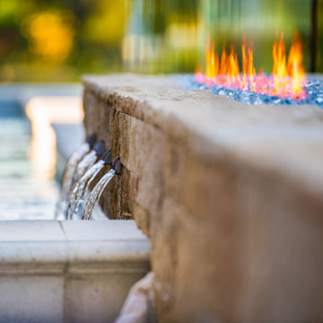 Spa Water Feature w/ Fire