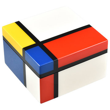 Lacquer Small Square Box, Mondrian