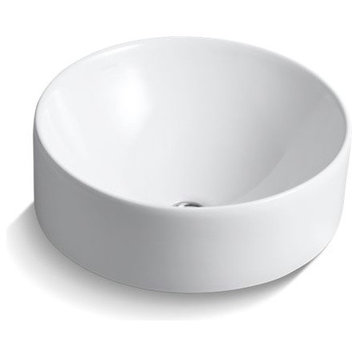 Kohler Vox Round Vessel Bathroom Sink, White