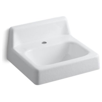 Kohler Hudson 20" X 18" Bathroom Sink & Lugs For Chair Carrier, White