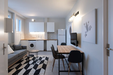 Photo of a contemporary home design in Lyon.