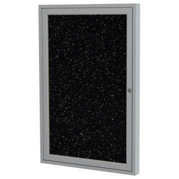 Ghent's 36" x 36" 1 Door Enclosed Rubber Bulletin Board in Speckled Tan