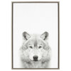 Sylvie Wolf Portrait Framed Canvas Wall Art by Simon Te Tai, Gray 23x33