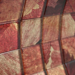 Glossy Pink Flower Square Glass Mosaic Tiles - Home Accessories & Decor