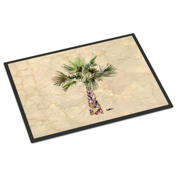 8480Mat Palm Tree Indoor Or Outdoor Mat, 18"x27", Multicolor