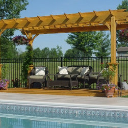 Wood Pergola with Swimming Pool - Pergolas
