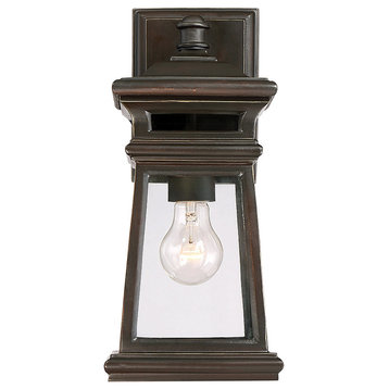 Taylor Outdoor Wall Lantern, English Bronze and Gold, Small