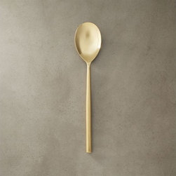 rush gold serving spoon | CB2 - Flatware