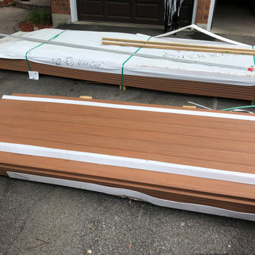Azek Cypress and Dark hickory deck around pool