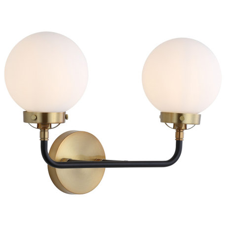 Caleb 1-Light Brass Wall Sconce, Brass Gold / Black, 2 - Light(s)