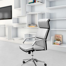 Lider Pro Silver Leatherette Office Chair - Office Chairs