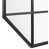 Pemberly Row Contemporary Metal and Glass Windowpane Mirror in Black
