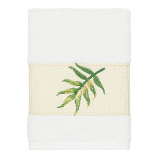 Linum Home Textiles White Colton 2 Piece Embellished Hand Towel Set