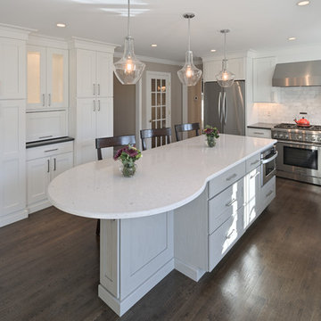 Spring City -- White Kitchen Renovation with Rounded Custom Island