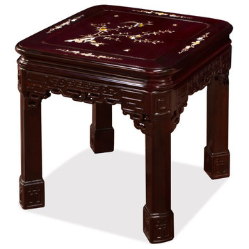 Dark Cherry Chinese Mother of Pearl Inlay Rosewood Imperial Lamp Table