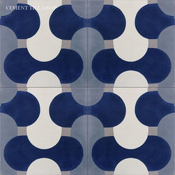 Encaustic Cement Tile, Sea Shell, Set of 10 - タイル