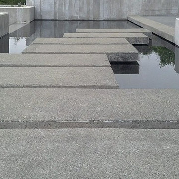 Steps in reflection pool