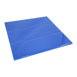 4x12 Glossy Electric Blue Subway Glass Mosaic Tiles - Home Accessories & Decor
