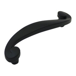 Cosmas - Cosmas 774AS Cabinet Swirl Pull, 3" Hole Centers, Set of 5, Flat Black - Cabinet And Drawer Handle Pulls