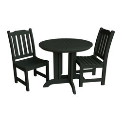 Highwood - Lehigh Collection 3pc Round Patio Dining Set - AD-DNL36, Charleston Green - Outdoor Dining Sets