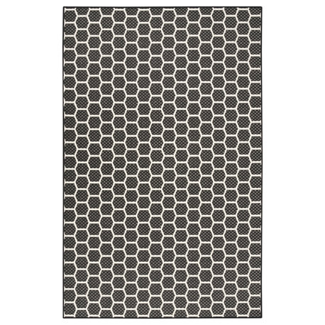 Nourison Twist Reversible 5' x 7' Black Modern Rug