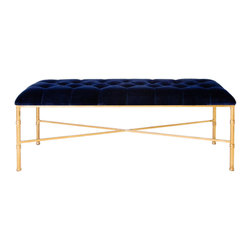Worlds Away - Worlds Away Stella Bamboo Bench - Upholstered Benches