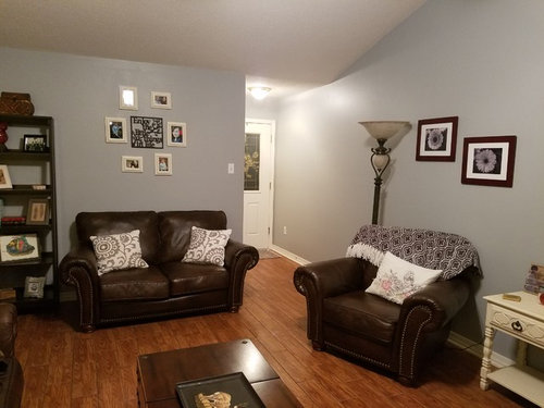 Narrow entryway in living room