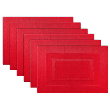 Placemat Pvc Doubleframe Tango Red, Set of 6