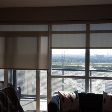 Solar Roller Shades in a Condo Living Room