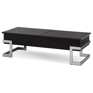 Lift Top Coffee Table with Metal Base, Black