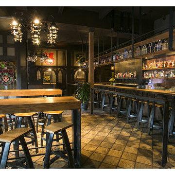 Hand Built Industrial Style Bar Stools in "Ebony"