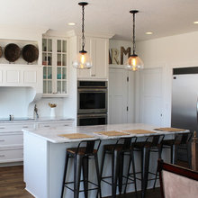 kitchen with white cabinets