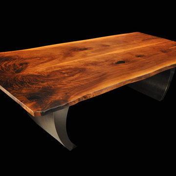 CLARK Functional Art -- Burly Book-matched Black Walnut with Bronze Inspire Legs