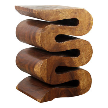 Haussmann Wood Wave Verve Accent Snake Table 12x14x20 in H Walnut Oil