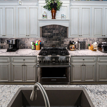 Updated Kitchen with Quartz Countertop, Tile Backsplash and Flooring