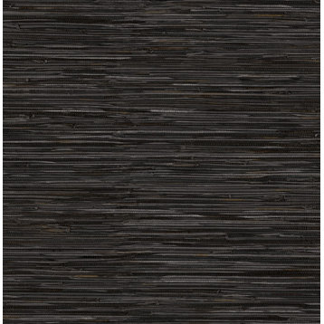 Grassweave Black Peel and Stick Wallpaper Bolt